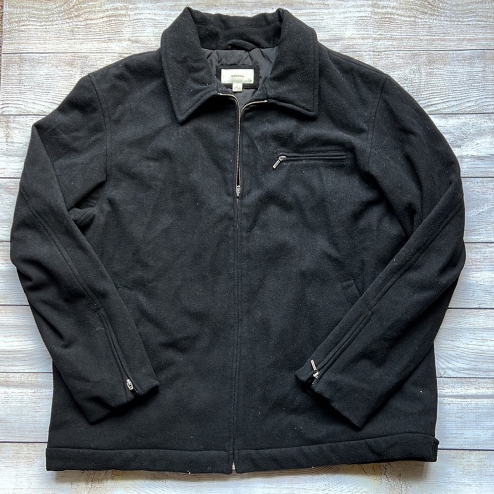 🖤 Merona Jacket Small Black Full Zip Up, Lined, Pockets Inside/Out, Mid Length